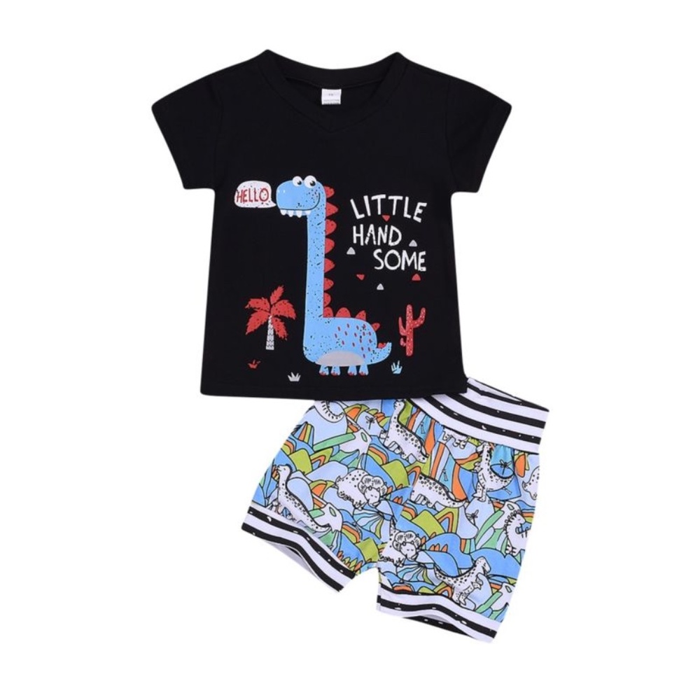 Little Handsome Dino T-Shirt And Shorts Set